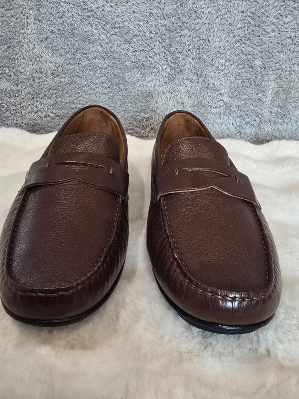 Flag LTD. Men's Mario Leather Driver Penny Loafers Brown Leather Size 11 NEW